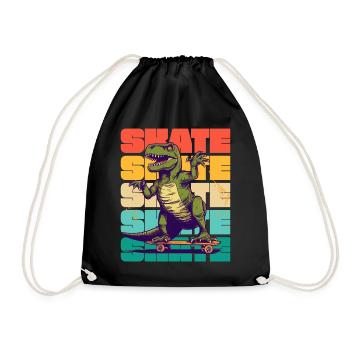 Skateboard Cool Skateboarder T Rex Dinosaur - Sac de sport léger - noir - Devant