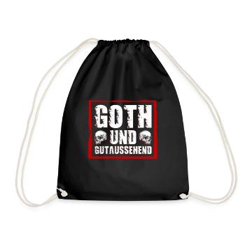 Goth und Gutaussehend - Gothic Goth Girl - Turnbeutel - Schwarz - Vorne