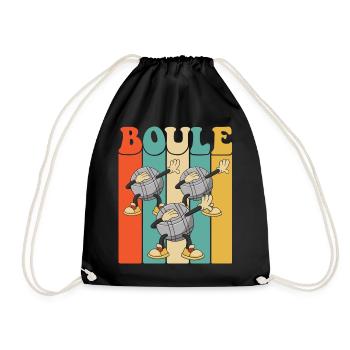 Boule Balls for Bouler Boccia Game Botcha Boule - Drawstring Bag - black - Front