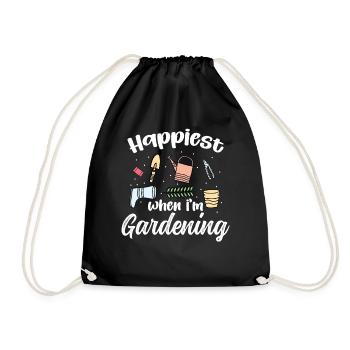 Happiest when i'm Gardening - Drawstring Bag - black - Front