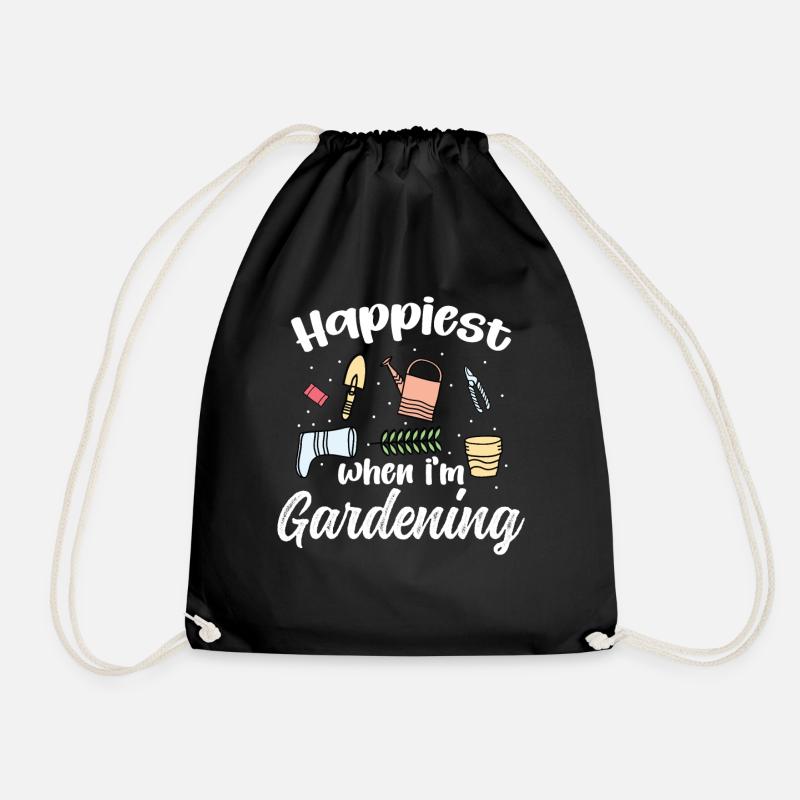 Happiest when i'm Gardening - Turnbeutel - Schwarz