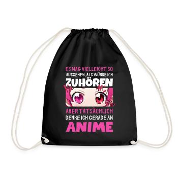 Sarkastisches Kawaii Statement für Manga-Liebhaber - Turnbeutel - Schwarz - Vorne