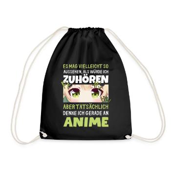Sarkastisches Kawaii Statement für Manga-Liebhaber - Turnbeutel - Schwarz - Vorne