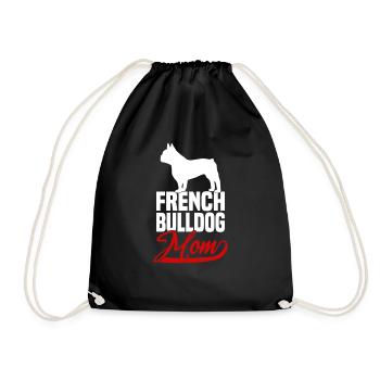 French Bulldog Mom - Drawstring Bag - black - Front