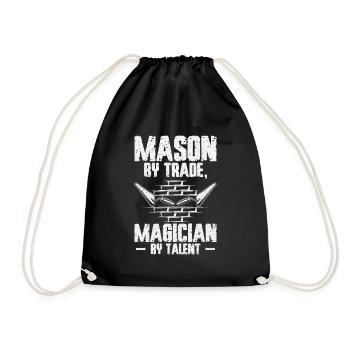 Bricklayer Brick Mason Masonry - Drawstring Bag - black - Front