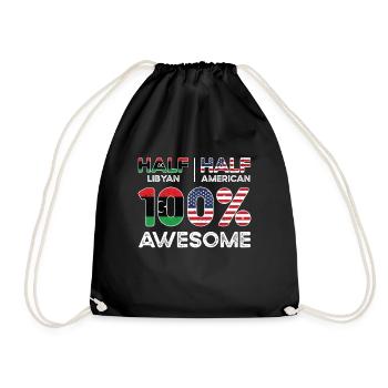 Born Libyan Libya American USA Citizenship - Drawstring Bag - black - Front
