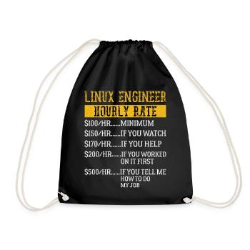Ingénieur Linux Taux horaire Mécanique Taux de main-d’œuvre - Sac de sport léger - noir - Devant