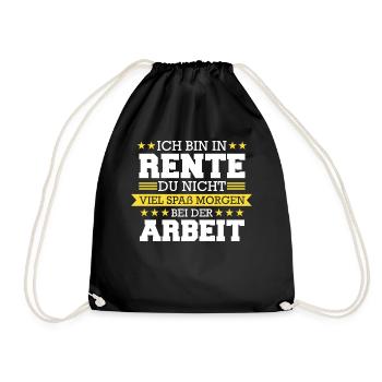 Ruhestand Rentner Rente Pension Renteneintritt - Turnbeutel - Schwarz - Vorne
