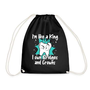 I Own Bridges And Crowns Dental Laboratory Dental Laboratory - Drawstring Bag - black - Front