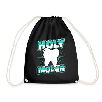 Holy Molar Dental Technical Assistant Dental Laboratory - Drawstring Bag - black - Front