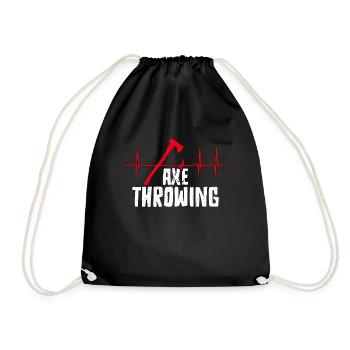 Axe Throwing Heartbeat Chopping Hatchet Thrower - Drawstring Bag - black - Front