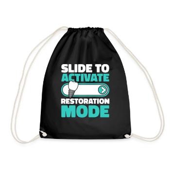 Slide To Activate Restoration Mode Zahnlabor - Turnbeutel - Schwarz - Vorne