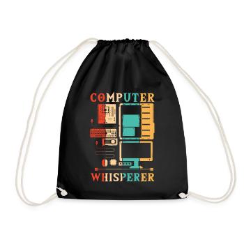 Computer Whisperer IT-Betrieb Informatiker - Turnbeutel - Schwarz - Vorne