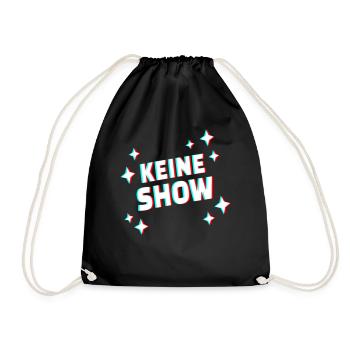 KEINE SHOW Glitch Schriftzug - Turnbeutel - Schwarz - Vorne