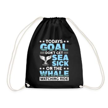 Whale Watching Whale Watching Orca Blue Whale - Drawstring Bag - black - Front