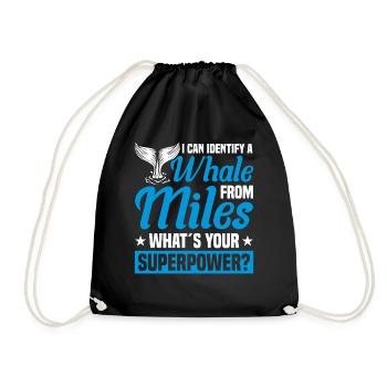 Whale Watching Whale Watching Orca Blue Whale - Drawstring Bag - black - Front