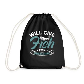 Whale Watching Whale Watching Orca Blue Whale - Drawstring Bag - black - Front