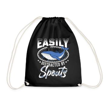 Whale Watching Whale Watching Orca Blue Whale - Drawstring Bag - black - Front