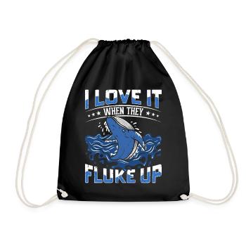Whale Watching Whale Watching Orca Blue Whale - Drawstring Bag - black - Front
