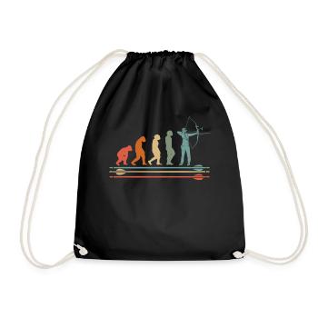 Bogenschütze Bogenschießen Evolution Vintage - Turnbeutel - Schwarz - Vorne