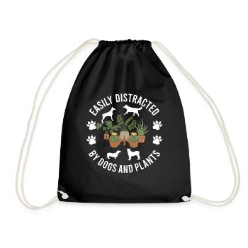 Facilement distrait par les chiens et les plantes - Sac de sport léger - noir - Devant