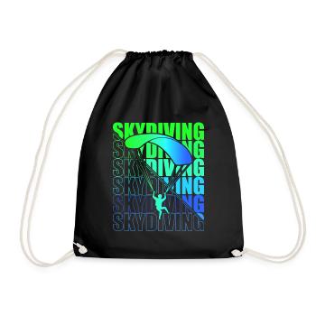 Skydive Freefly Fallschirmspringer Shirt Skydiving - Turnbeutel - Schwarz - Vorne