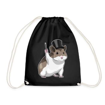 Hamster Wizard Wand - Drawstring Bag - black - Front