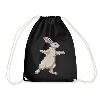 Hase Yoga Fitness Gymnastik - Turnbeutel - Schwarz - Vorne
