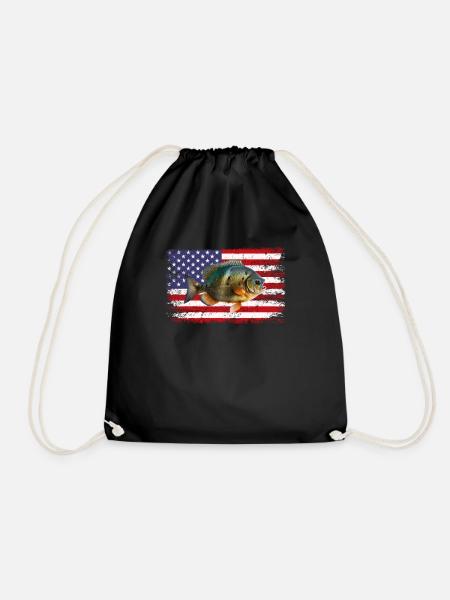 bluegill american flag - Turnbeutel - Schwarz