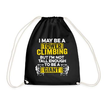 Cell Tower Climber Climbing Technician - Drawstring Bag - black - Front