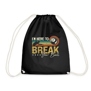 Cue Sports Je suis là pour casser votre billard rétro - Sac de sport léger - noir - Devant
