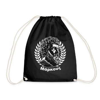 Marcus Aurelius Greek Stoic Philosopher Stoicism - Drawstring Bag - black - Front