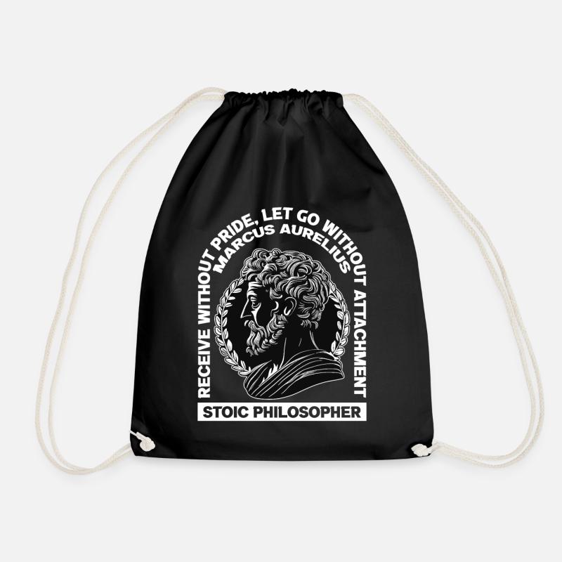 Roman Stoic Philosophy Marcus Aurelius Latin Quote - Turnbeutel - Schwarz