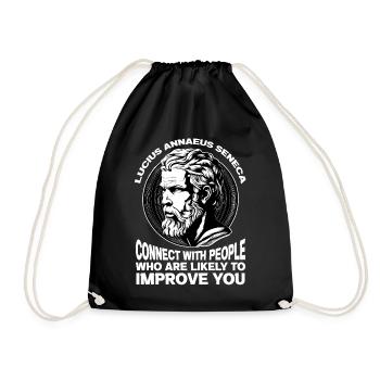 Seneca Stoic Philosopher Motivational Self Improve - Turnbeutel - Schwarz - Vorne