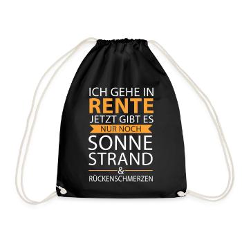 Ruhestand Rentner Rente Pension Renteneintritt - Turnbeutel - Schwarz - Vorne