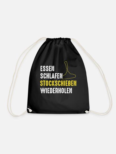 Stockschütze Eisstockschießen Eisstock - Turnbeutel - Schwarz