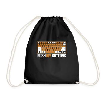 Push My Buttons Admin IT-Betrieb Informatiker - Turnbeutel - Schwarz - Vorne