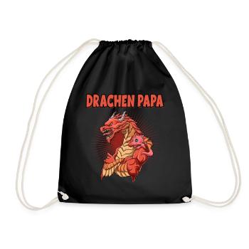 Drachen Papa mit Drachen Kind - Turnbeutel - Schwarz - Vorne