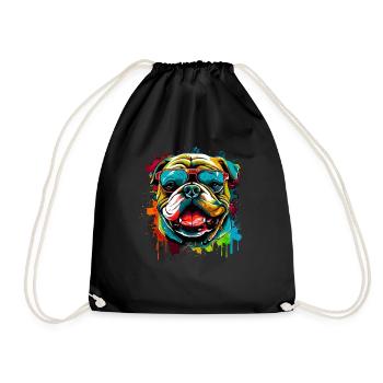 Niedliche Englische Bulldogge - Turnbeutel - Schwarz - Vorne