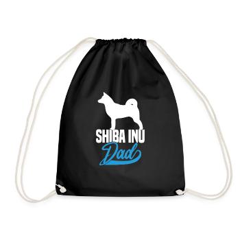 Shiba Inu Dad - Drawstring Bag - black - Front
