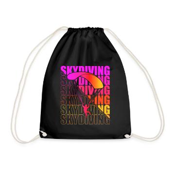 Skydive Freefly Fallschirmspringer Shirt Skydiving - Turnbeutel - Schwarz - Vorne