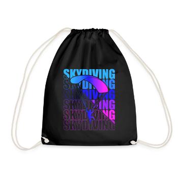 Skydive Freefly Fallschirmspringer Shirt Skydiving - Turnbeutel - Schwarz - Vorne