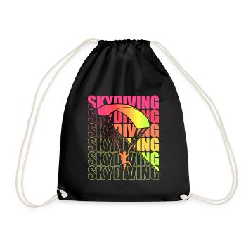 Skydive Freefly Fallschirmspringer Shirt Skydiving - Turnbeutel - Schwarz - Vorne