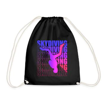 Skydive Freefly Fallschirmspringer Shirt Skydiving - Turnbeutel - Schwarz - Vorne