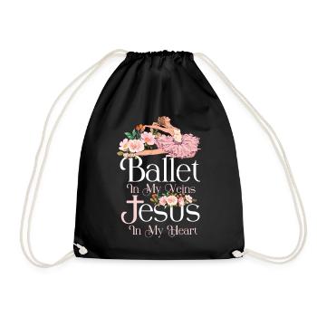 Ballet Dancer Dance Girl Ballerina - Drawstring Bag - black - Front