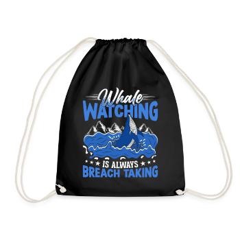 Whale Watching Whale Watching Orca Blue Whale - Drawstring Bag - black - Front