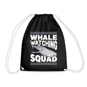 Whale Watching Whale Watching Whale Orca Blue Whale - Drawstring Bag - black - Front