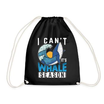 Whale Watching Whale Watching Orca Blue Whale - Drawstring Bag - black - Front