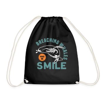 Whale Watching Whale Watching Whales Orca Blue Whale - Drawstring Bag - black - Front