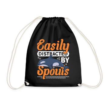Whale Watching Whale Watching Whale Orca Blue Whale - Drawstring Bag - black - Front